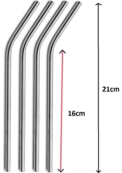 Çelik Pipet Paslanmaz Çelik Metal Meşrubat Pipeti ve Pipet Temizleme Fırçası Seti 5 Parça