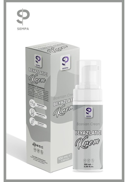 Boşnak Genital, Yüz ve Vücut Beyazlatıcı Nemlendirici Leke Kremi (Bosnian Cream)