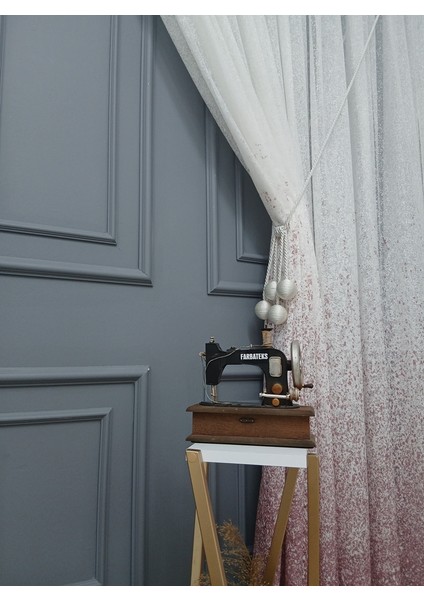 Yeni Tasarım Pudra Pembe Serpinti Tül ve Sağ/sol Takım Tül Fon Perde fırsatları