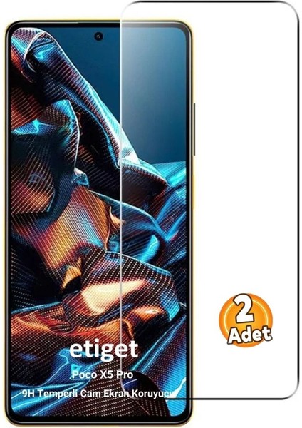 Xiaomi Poco X5 Pro Temperli 9H Cam Ekran Koruyucu (2 ADET)