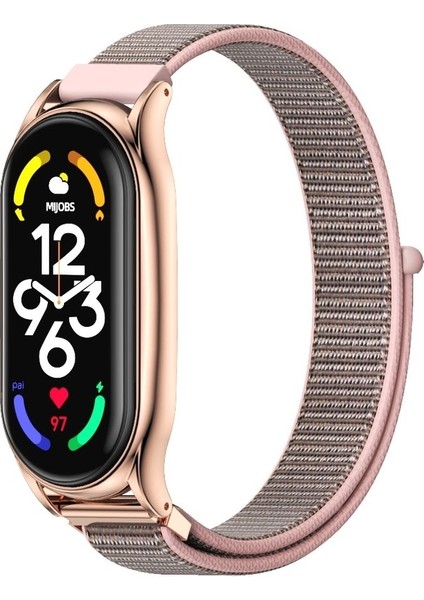 Xiaomi Mi Band 7/7 Nfc Pembe Kum Gül Altın Için Naylon Watch Band (Yurt Dışından)