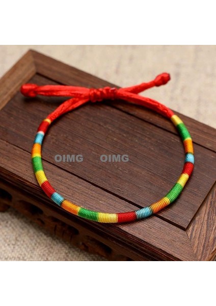 Yeni Iyi Şans Bileziği Erkek ve Kadın Ilham Verici Nimet Hediye El Dokuması Kırmızı Ip (Yurt Dışından)