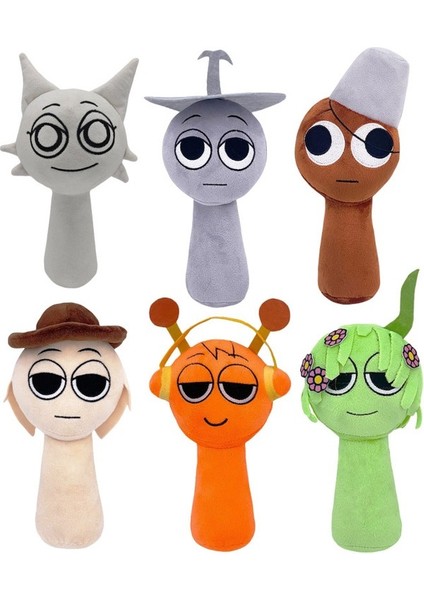 6 Parça Set 25CM Sprunki Ritim Kutusu Oyuncak Peluş (Yurt Dışından)