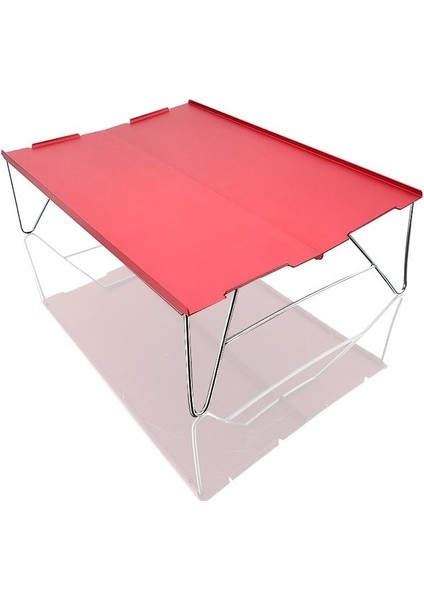 Mini Alüminyum Masa Ultralight Katlanır Piknik Masası Kırmızı (Yurt Dışından)