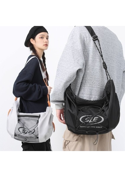2024 Yeni Çift Crossbody Çanta Sokak Trendi Omuz Çantası Düz Renk Omuz Çantası Su Geçirmez Omuz Çantası (Yurt Dışından) fırsatları