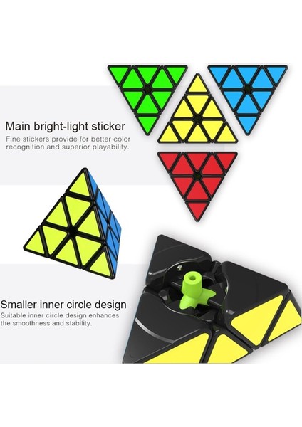 Saytay Speed Cube, Roxenda 3X3X3 Piramit Hız Küp Üçgen Yapboz Magic Cube Geliştirilmiş Baskı - ST-001'DEN Daha Hızlı ve Daha Has Şekilde Döner (Yurt Dışından)