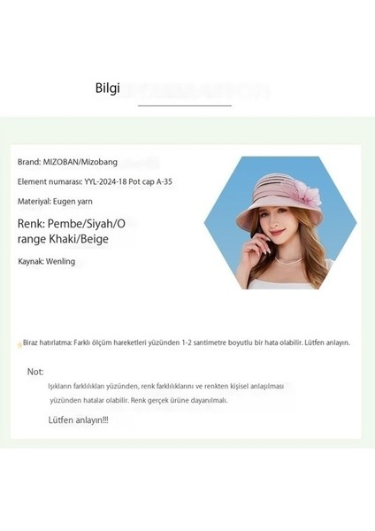 Güneş Korumalı Kadın Organze Saksı Şapkası (Yurt Dışından) fiyatları