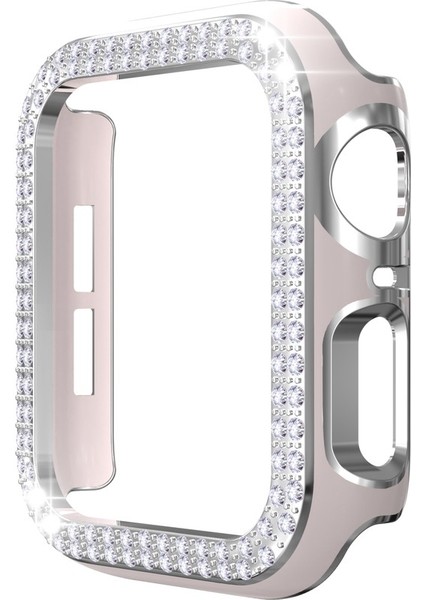 Apple Watch Için Pc Saat Kılıfı 6 & Se & 5 & 4 40 mm Yeşil + Gümüş (Yurt Dışından)