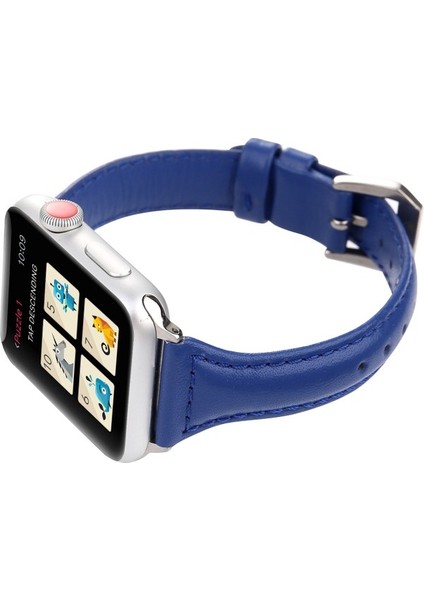 Apple Watch S 40MM / 38MM Mavi Için Deri Saat Bantları (Yurt Dışından)