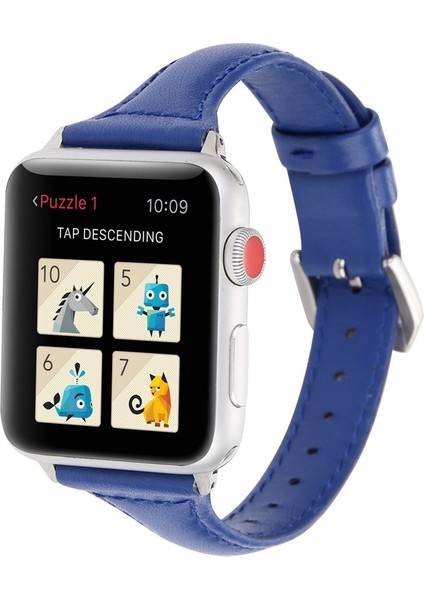 Apple Watch S 40MM / 38MM Mavi Için Deri Saat Bantları (Yurt Dışından)