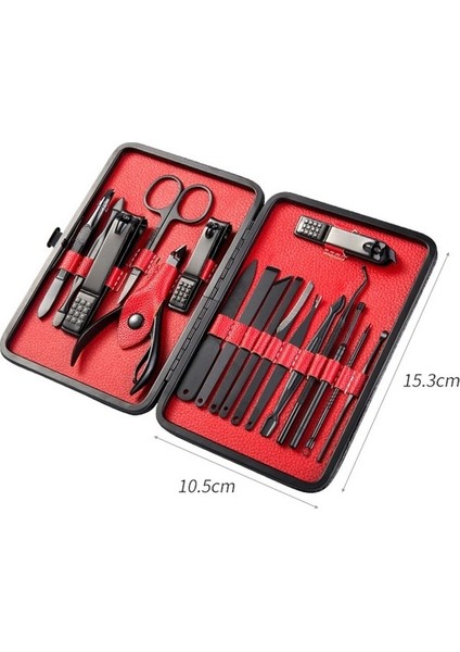 18 Adet / Set Tırnak Clippers Siyah Kırmızı (Yurt Dışından) fiyatları