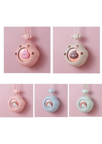 USB Taşınabilir Asma Boyun Fan Gökkuşağı Yeşil (Yurt Dışından)