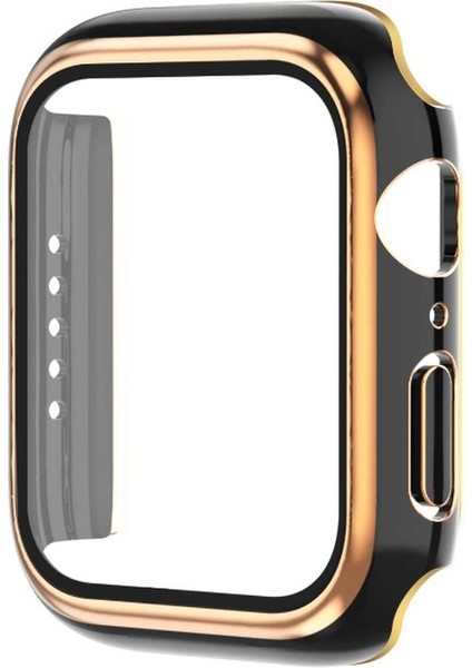 Apple Watch S 6/5/4/se 40 mm Siyah + Rose Gold Için 2 Renkli Pc Kılıfı (Yurt Dışından)