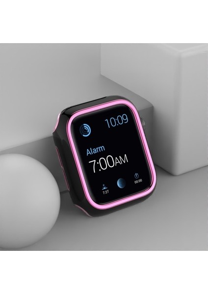Apple Watch 6 & Se & 5 & 44 mm Siyah Pembe Için Pc Saat Kılıfı (Yurt Dışından)