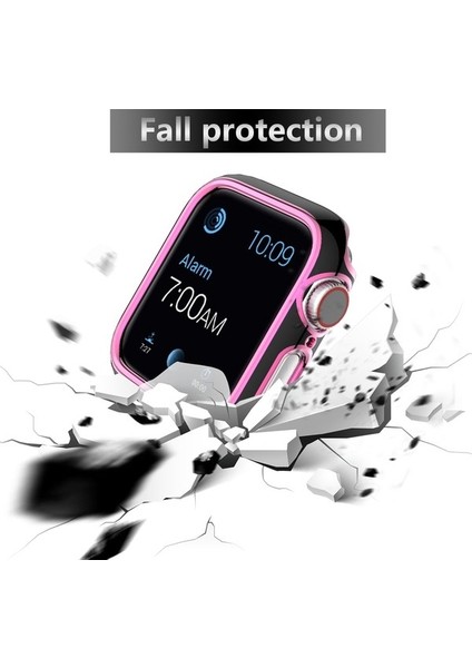 Apple Watch 6 & Se & 5 & 44 mm Siyah Pembe Için Pc Saat Kılıfı (Yurt Dışından)