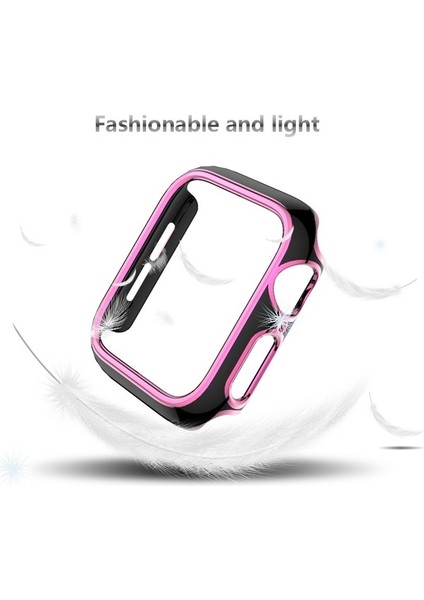 Apple Watch 6 & Se & 5 & 44 mm Siyah Pembe Için Pc Saat Kılıfı (Yurt Dışından)