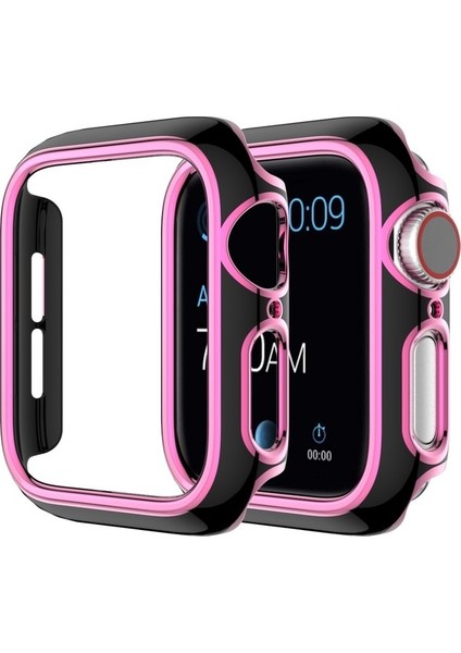 Apple Watch 6 & Se & 5 & 44 mm Siyah Pembe Için Pc Saat Kılıfı (Yurt Dışından)