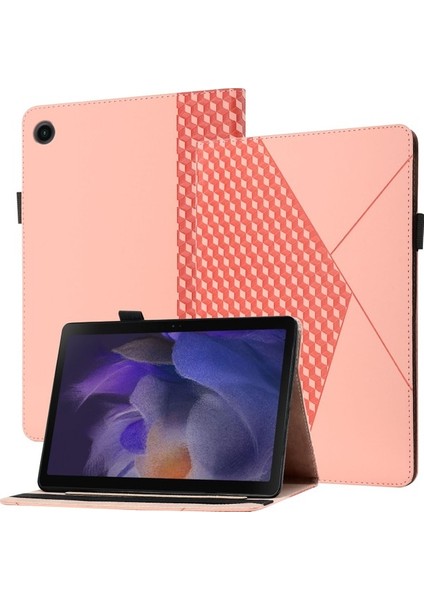Samsung Galaxy Tab A8 10.5 2021 X200/X205 Kahverengi Için Eşkenar Deri Fe Deri Kılıf (Yurt Dışından)