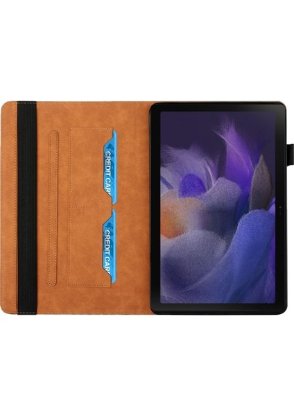 Samsung Galaxy Tab A8 10.5 2021 X200/X205 Kahverengi Için Eşkenar Deri Fe Deri Kılıf (Yurt Dışından)