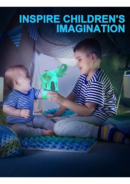 Çocuklar Için Atlı Gece Lambası, 3D Illüzyon 03-Elephant (Yurt Dışından) modelleri