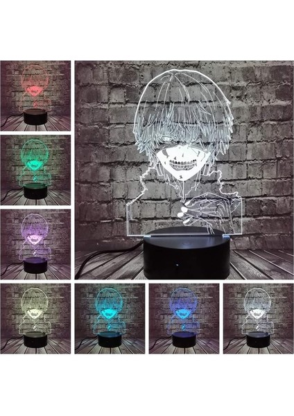 Gece Lambası Anime Kaneki Ken Şekil 3D LED Illusio (Yurt Dışından) modelleri