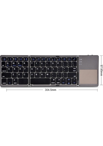 Windows, Android, Ios, Telefon, Çok Fonksiyonlu Düğme Mini Klavye Için Dokunmatik Yüzeyli Kablosuz Katlanır Klavye Bluetooth Klavye (Yurt Dışından)