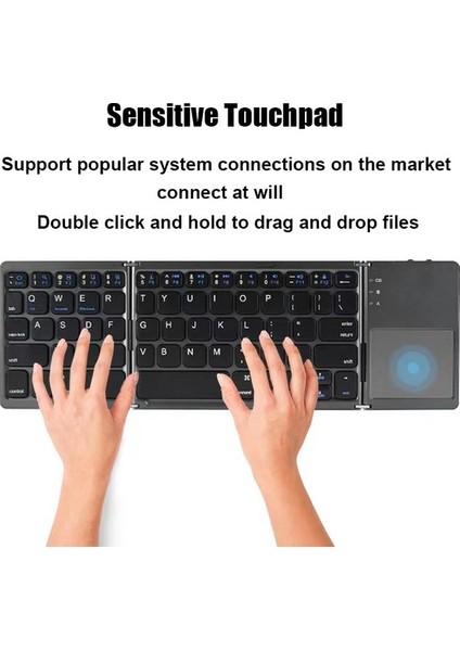 Windows, Android, Ios, Telefon, Çok Fonksiyonlu Düğme Mini Klavye Için Dokunmatik Yüzeyli Kablosuz Katlanır Klavye Bluetooth Klavye (Yurt Dışından) indirimleri