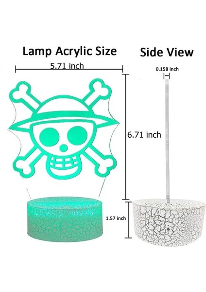 Monkey D.luffy Anime Logosu Çocuk Gece Lambası LED Tou (Yurt Dışından) fırsatları