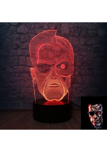 Film Terminator 3D Yaratıcı Gece Lambası Kahramanlar Fi Ebeveyn (Yurt Dışından)