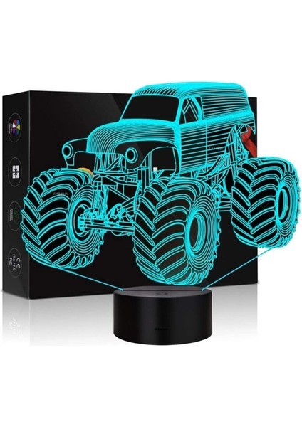 3D LED Illüzyon Lambası Monster Truck Gece Lambası Opt Ebeveyn (Yurt Dışından)