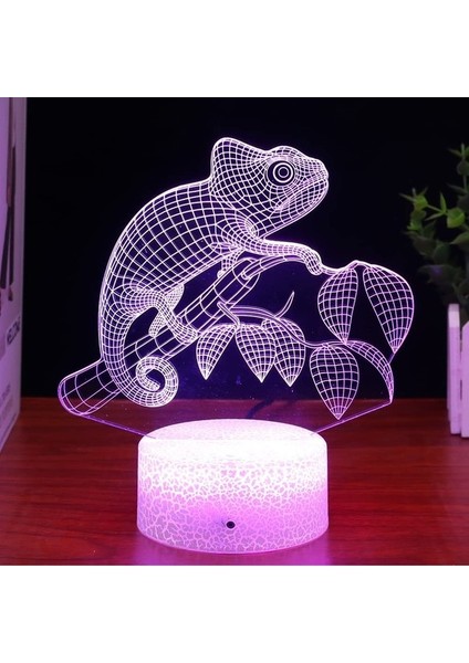 Çocuk Odası Için Axolotl Gece Lambası, 3D Illusion Lam Chameleon (Yurt Dışından) modelleri