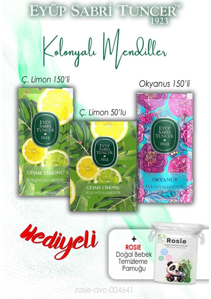 Okyanus 150'li Çeşme Limon 150 – 50'li Kolonyalı Mendil ve Rosıe