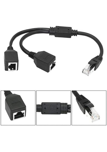 Powermaster PM-25434 Erkek RJ45 To 2x Dişi Ethernet Çoklayıcı Splitter Dağıtıcı
