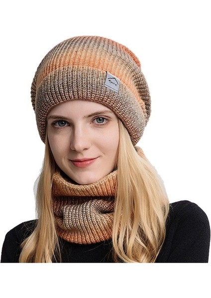 Kışlık Kadın Kasketleri Snood Setleri Degrade Renkli Örme Şapka Isıtıcı (Yurt Dışından) fiyatları