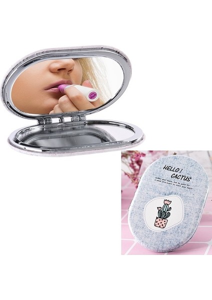 Taşınabilir Mini Makyaj Aynası - Açık Pembe (Yurt Dışından)