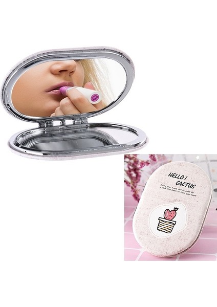 Taşınabilir Mini Makyaj Aynası - Açık Pembe (Yurt Dışından)