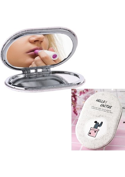 Taşınabilir Mini Makyaj Aynası - Açık Pembe (Yurt Dışından)