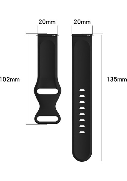 Huawei Için 20 mm Silikon Saat Bandı 2 Gri (Yurt Dışından)