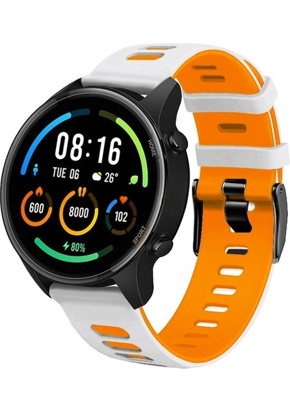Huawei Için 22MM Silikon Kayış Gt Gt 42MM / 46MM Koyu Mavi+Turuncu (Yurt Dışından)