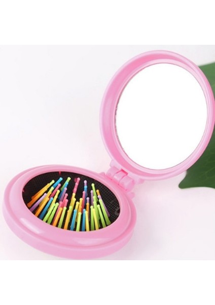 Taraklı Taşınabilir Mini Makyaj Aynası Pembe (Yurt Dışından)