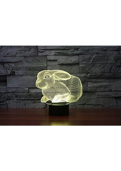 3D Tavşan Gece Lambası Masa Masası Optik Illüzyon (Yurt Dışından) fırsatları