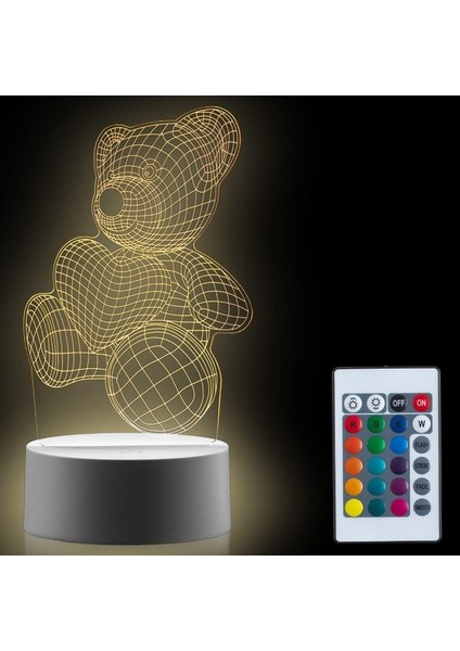 Dinozor Oyuncakları K Teddy Bear Için 3D Dinozor Gece Lambası (Yurt Dışından)