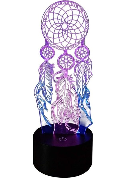 3D Görsel Gece Lambası Hediye LED Dokunmatik Se (Yurt Dışından)