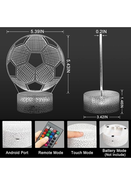Çocuklar Için 3D Futbol Gece Lambası, Futbol 3D Illu Futbol (Yurt Dışından) fiyatları