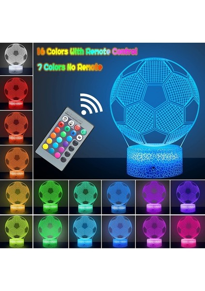 Çocuklar Için 3D Futbol Gece Lambası, Futbol 3D Illu Futbol (Yurt Dışından) modelleri