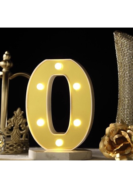 Efavormart 6" 3D Altın Kayan Yazılı Harfler 5 LED Işık O (Yurt Dışından)
