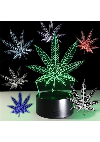 Esrar Yaprağı 3D Illüzyon Lambası Cananbis Weed Opti (Yurt Dışından)