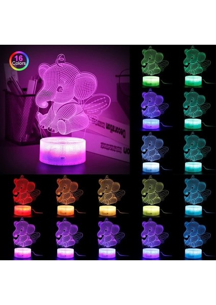 Deniz Kızı 3D Gece Lambası, Dinamik Rgb Renkleri Değişen Fil (Yurt Dışından) fiyatları