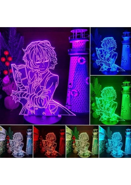 Yeni Anime Manga Bungo Sokak Köpekleri Dazaı Kitap 3D LED 7 Renk Siyah Tabana Dokunun (Yurt Dışından)