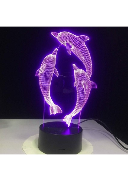 Optik Illüzyon 3D Yunus Gece Lambası (Yurt Dışından)